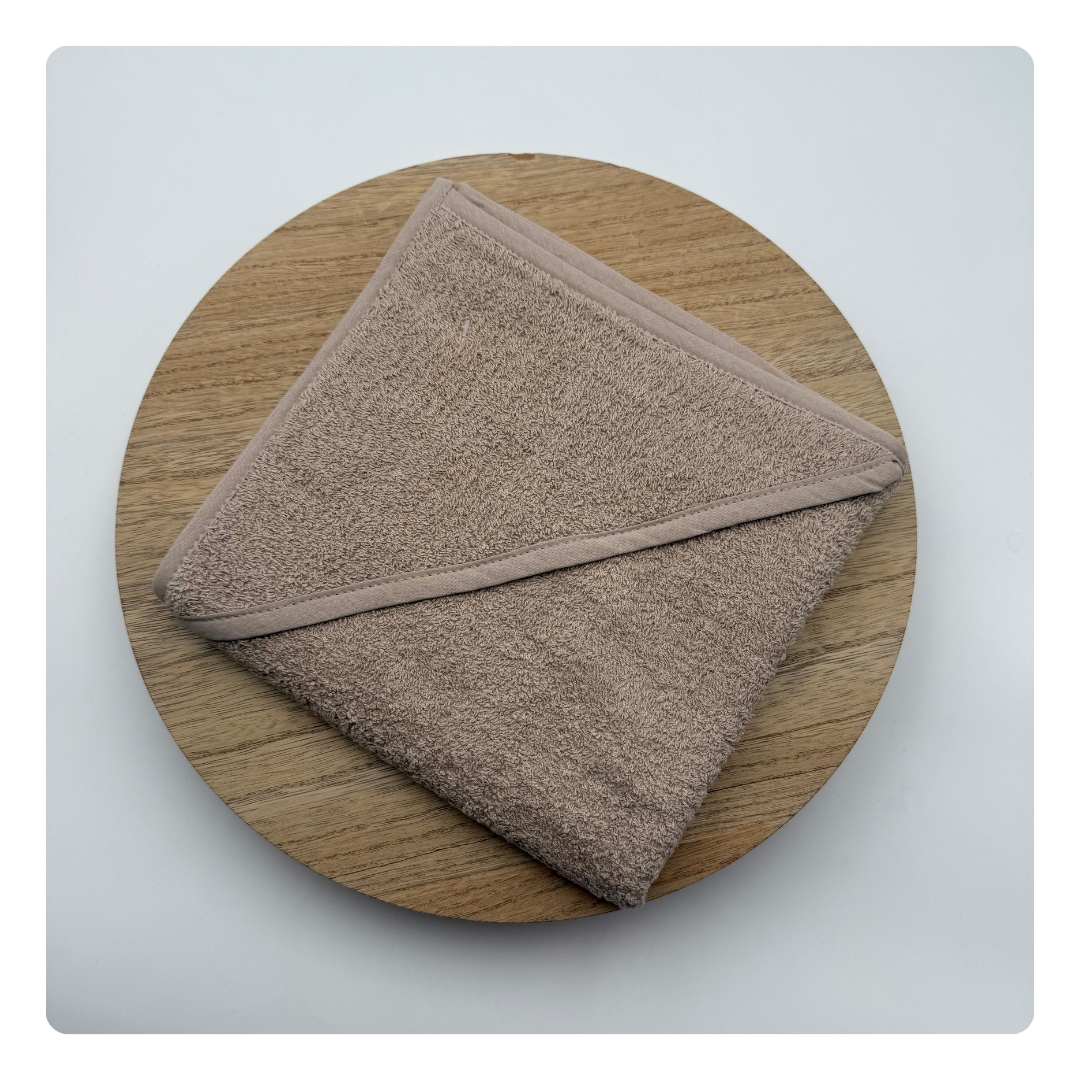 Geborduurde badcape - Sand