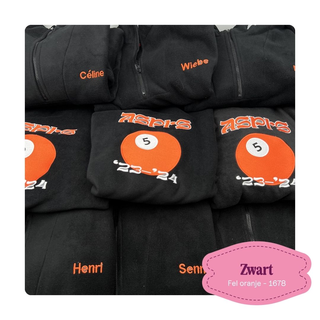 fleece trui geborduurd voor chiro groep aspiranten