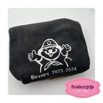 fleece trui geborduurd met scouts logo op de rug MBroidery
