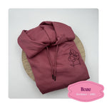 hoodie geborduurd met foto van persoon en kat