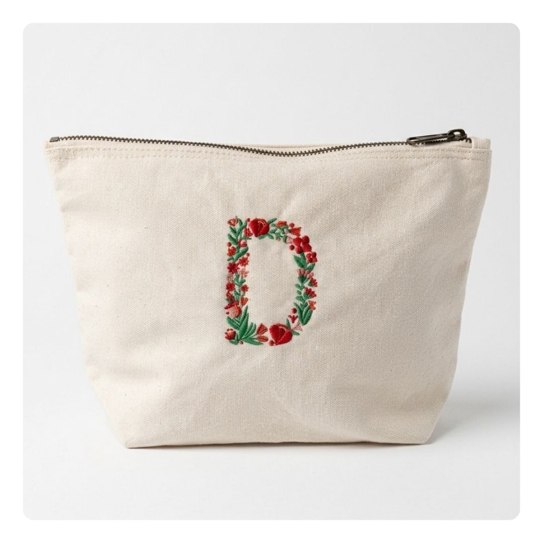 Katoenen toilettas - Letter D