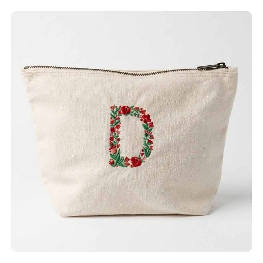 Katoenen toilettas - Letter D
