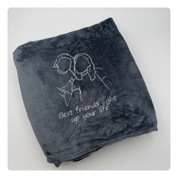 geborduurd fleece deken met tekst of foto 