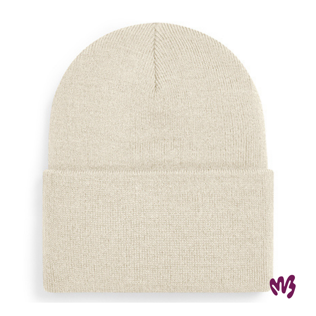 Geborduurde muts in beige