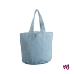 Geborduurde tote bag in lichtblauw