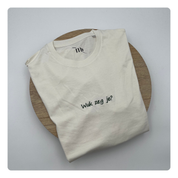 Geborduurde T-shirt met tekst