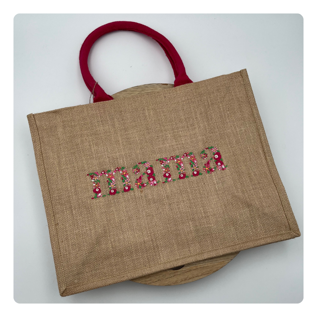 Jute tas bloemen