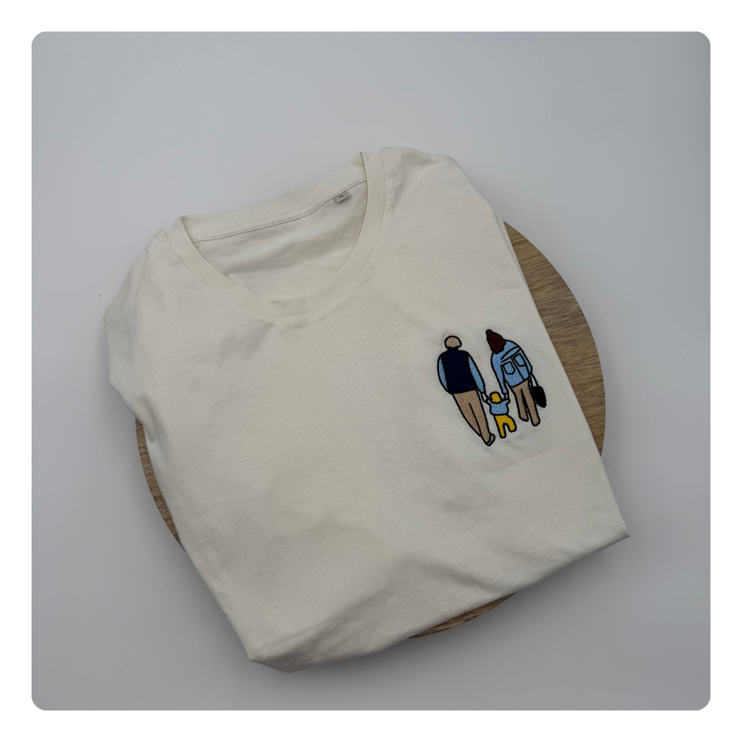 Geborduurde T-shirt met opgevulde afbeelding