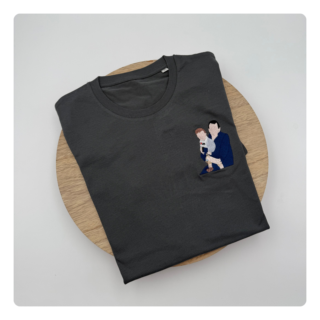 Geborduurde T-shirt met opgevulde afbeelding