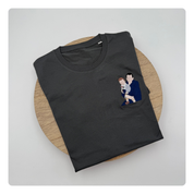 Geborduurde T-shirt met opgevulde afbeelding