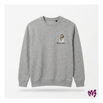Grijze gepersonaliseerde sweater met borduurwerk van Mbroidery