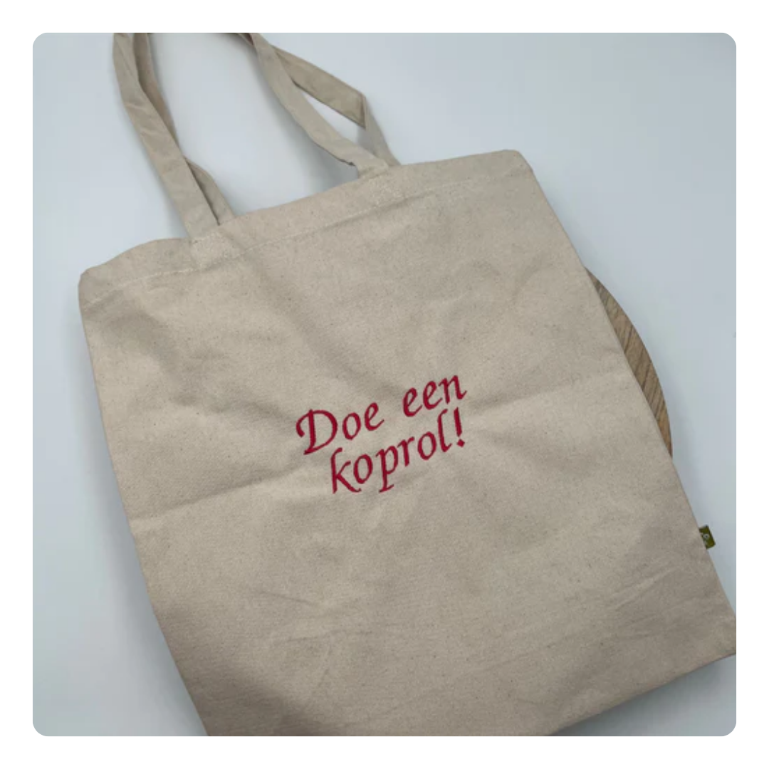 Tote bag met tekst