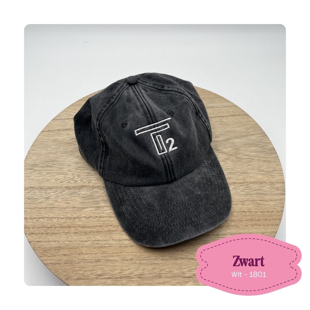 unisex pet vintage kleur zwart geborduurd met logo in het midden ideaal cadeau voor je personeel