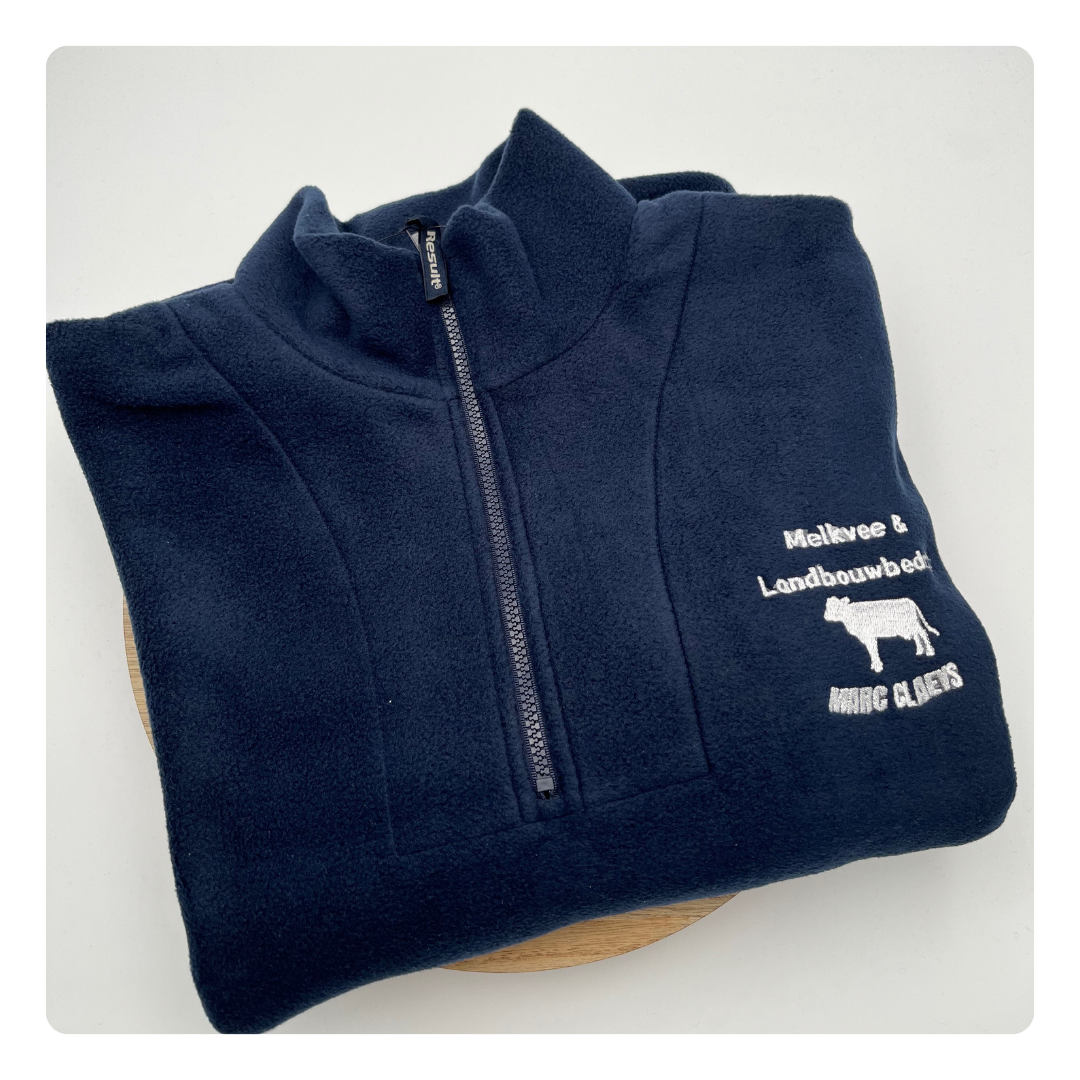 fleece trui met geborduurd logo