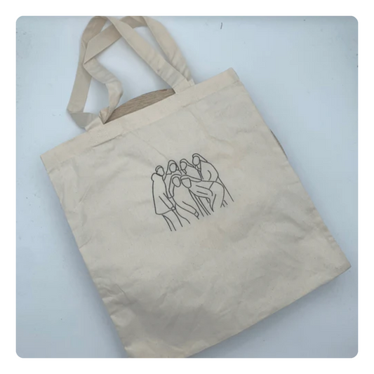 Geborduurde tote bag