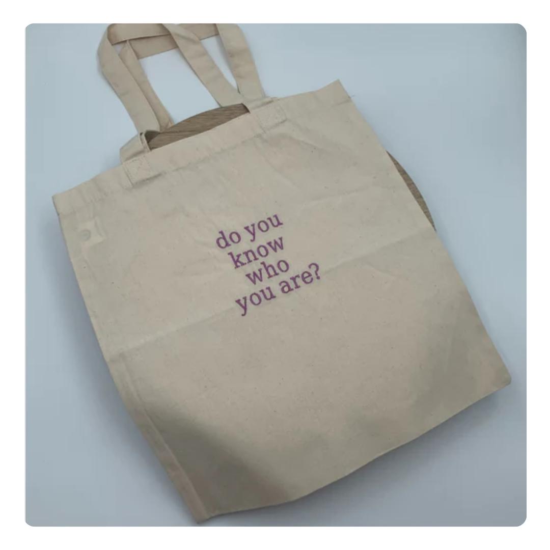 Tote bag met tekst